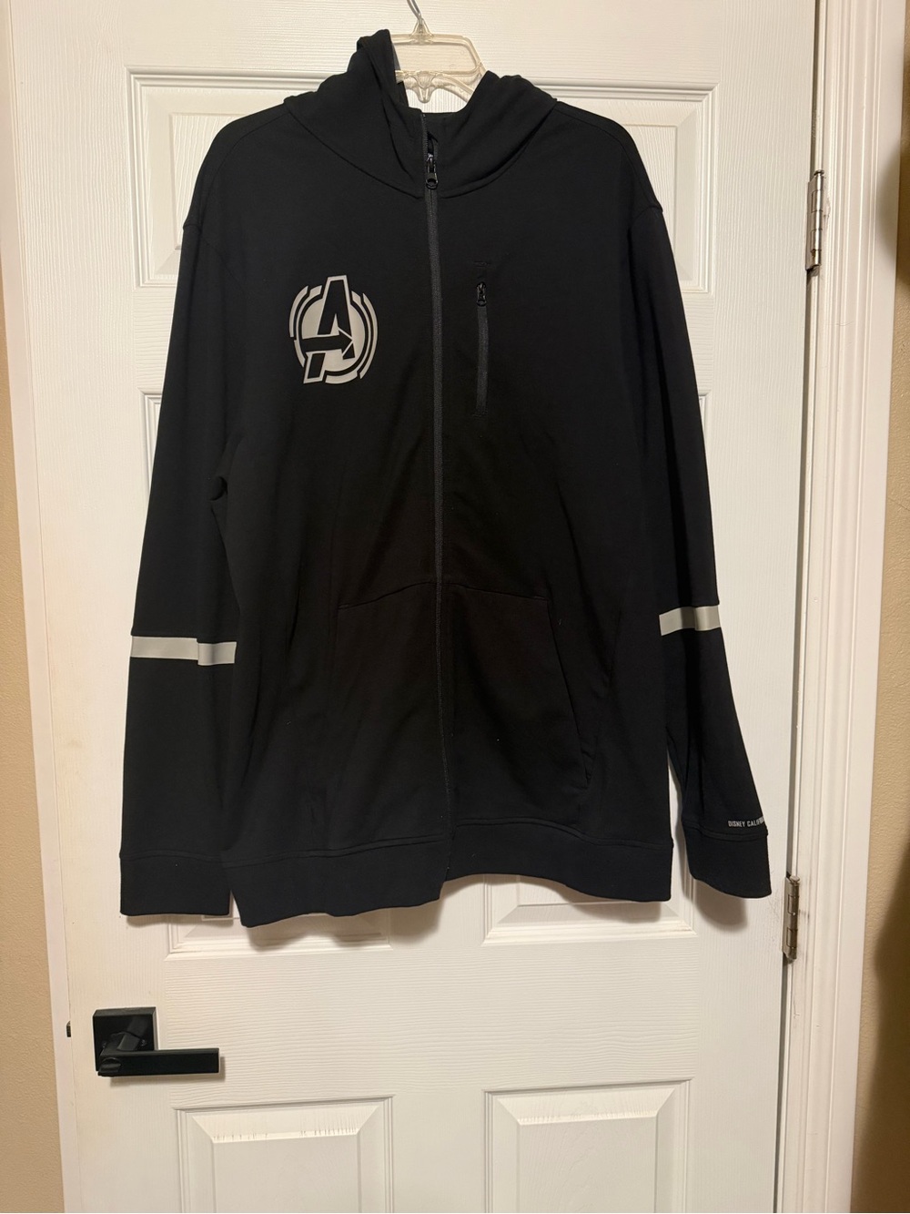 Marvel Black Zip-Up Hoodie with Subtle Text Detail